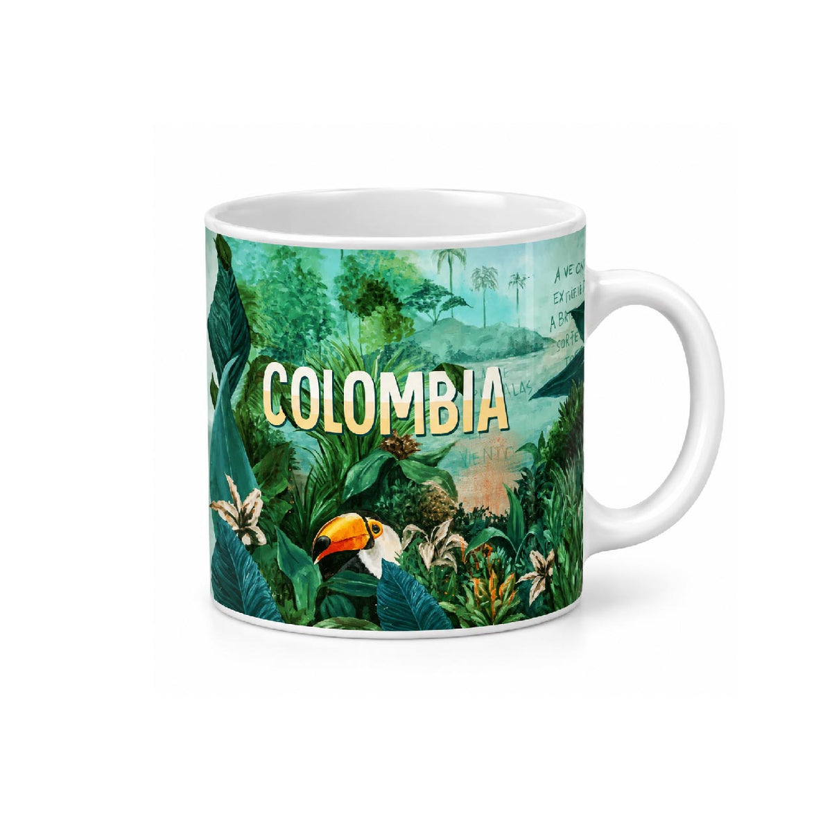 Taza de cerámica Colombia tucán