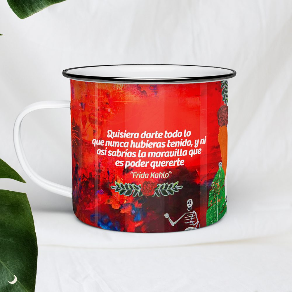 Taza de peltre Frida mereces un amor