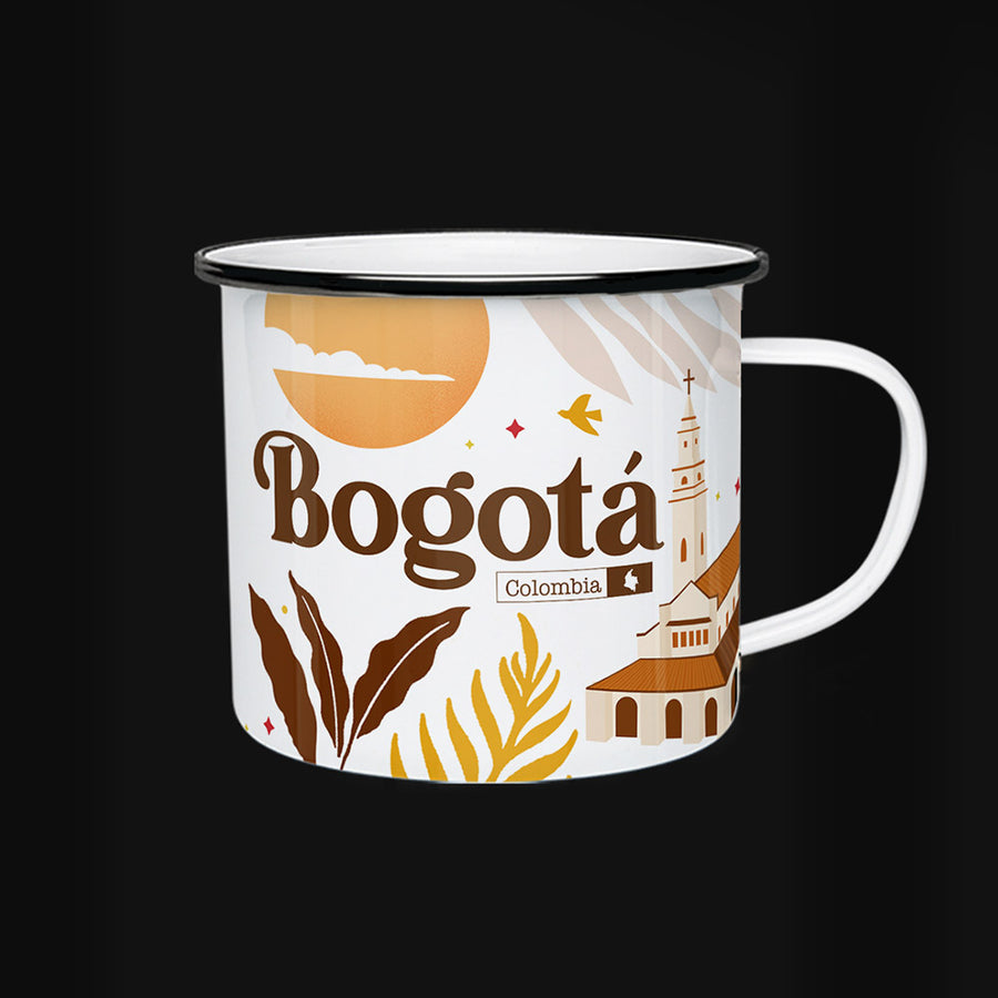 Taza de peltre Bogotá de MOONGS, con ilustración de Bogotá