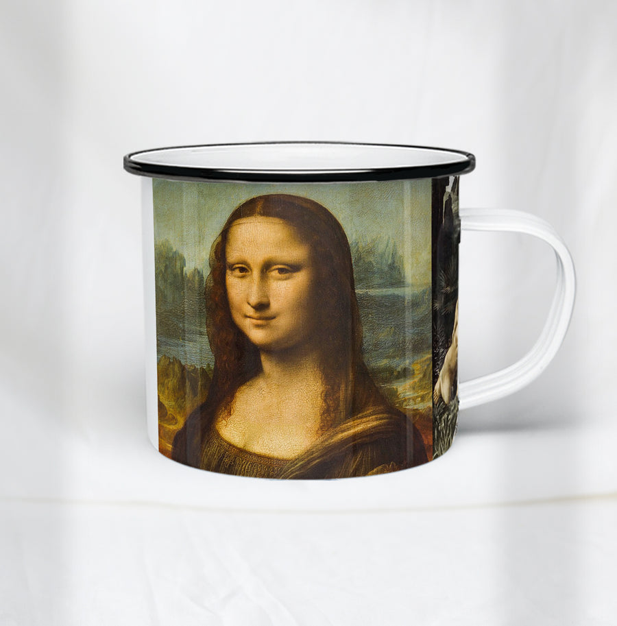 Taza de peltre Leonardo Da Vinci de MOONGS, inspirada en Leonardo da Vinci