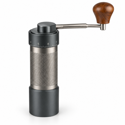 Molino Pro manual con muelas de acero inoxidable y pomo de madera