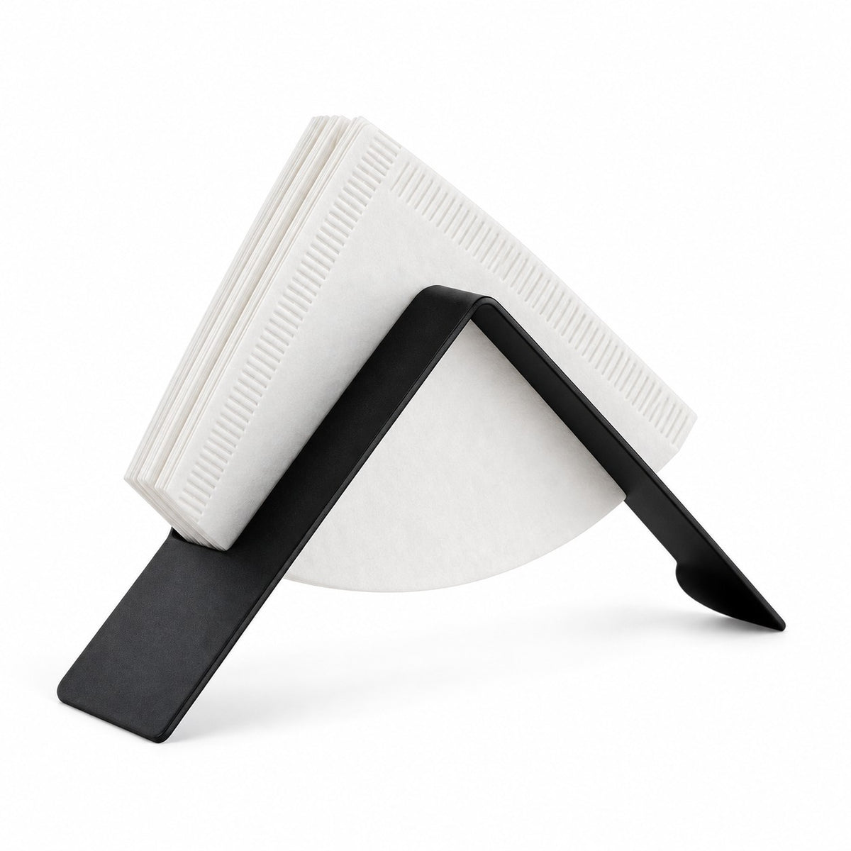 Porta filtros de acero inoxidable negro con filtros de papel